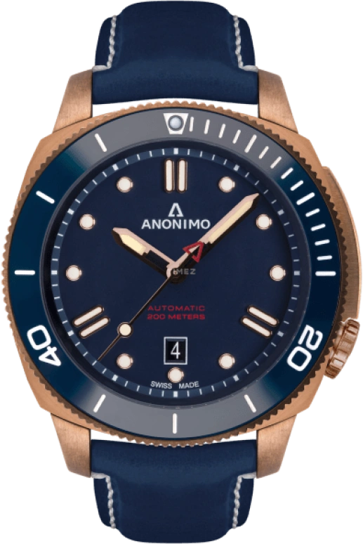 Anonimo,鹦鹉螺 44.40毫米,44.40毫米,青铜,蓝色,自动上弦,星期历,38小时,AM,AM-1002.07.005.A07