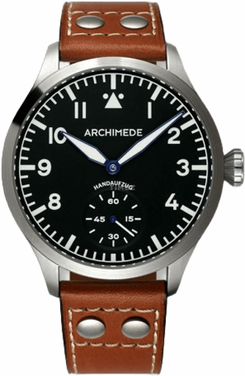 Archimede,Pilot 45mm,45mm,Stainless Steel,Black,Handwound,46hours,Sapphire,UA7949,UA7949-H1.2