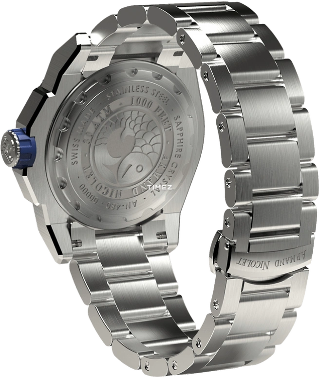 Armand Nicolet,JS9-44 44mm,44mm,Stainless Steel,Silver White,Automatic,Day,Sapphire,Crystal Glass,A480AGU,A480AGU-AG-MA4480AA