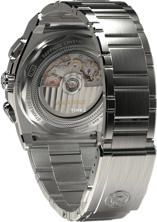 Armand Nicolet,J09 41mm,41mm,Stainless Steel,Grey,Automatic,Chronograph,Day,A668AAA,A668AAA-GR-MA4660AA