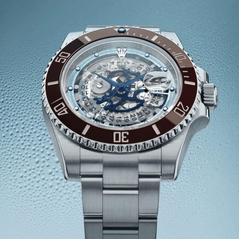 Artisans De Genève,Other ,Stainless Steel,Silver,Skeleton,Automatic,Day,48hours,Brown Ice