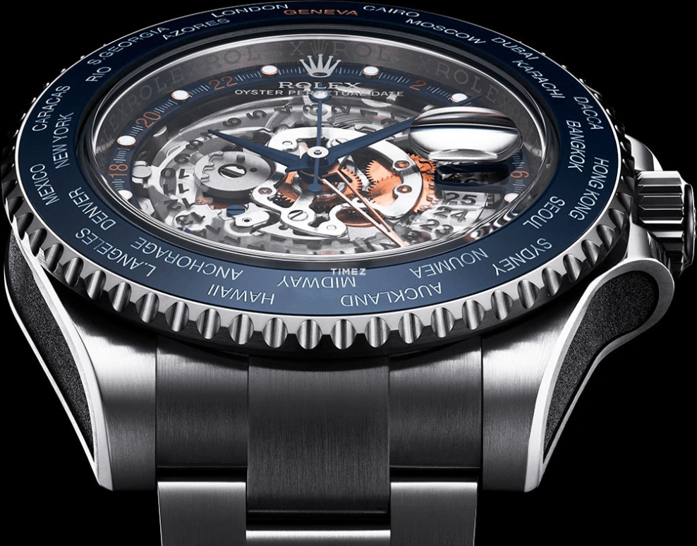 Artisans De Genève,Other ,Stainless Steel,Silver,Skeleton,Automatic,Day,Dule Time,World Time,World Traveler