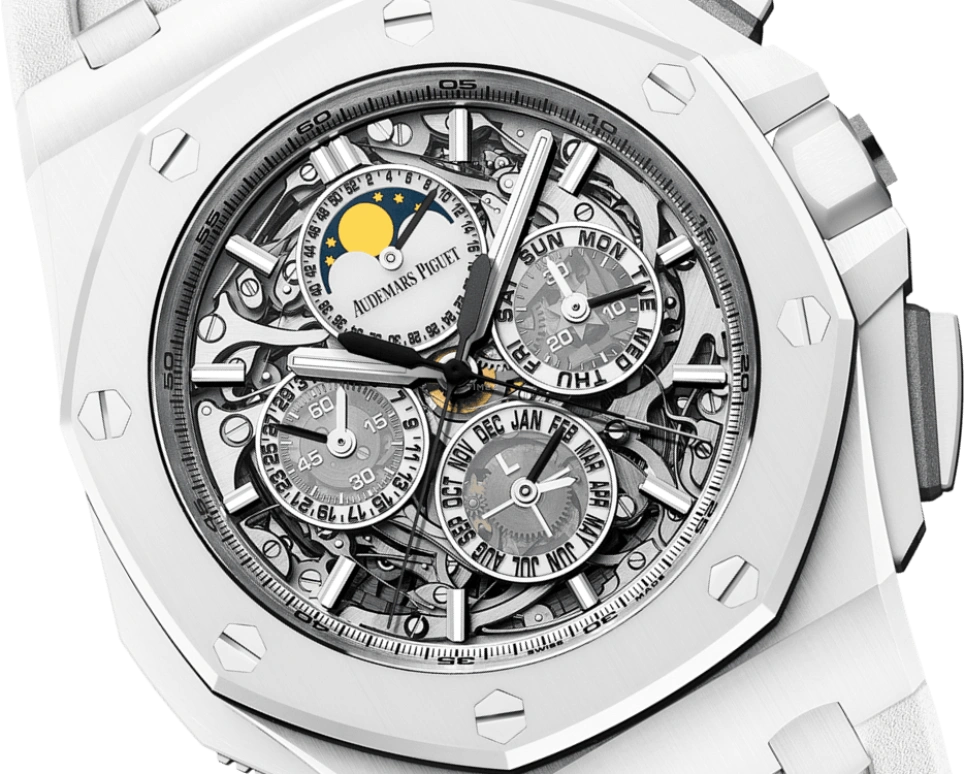 Audemars Piguet,Royal Oak Offshore 44mm,44mm,Titanium,Ceramic,Skeleton,Automatic,Chronograph,Moonphase,Perpetual Calendar,Month,45hours,In-house Caliber,26582CB,26582CB.OO.A010CA.01