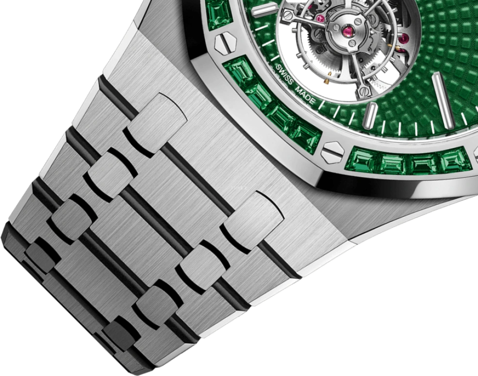 Audemars Piguet,Royal Oak 41mm,41mm,Titanium,White Gold,Green,Automatic,Tourbillon,65hours,26532IC,26532IC.EE.1220TI.01