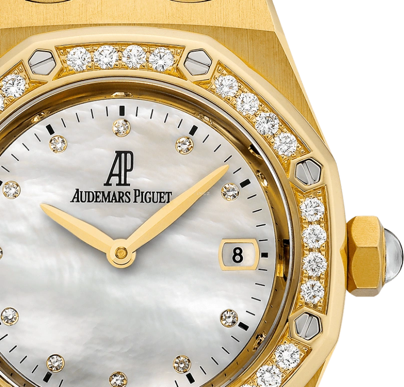 Audemars Piguet,Royal Oak 33mm,33mm,Yellow Gold,White,Quartz,Day,In-house Caliber,67601BA,67601BA.ZZ.D012CR.03