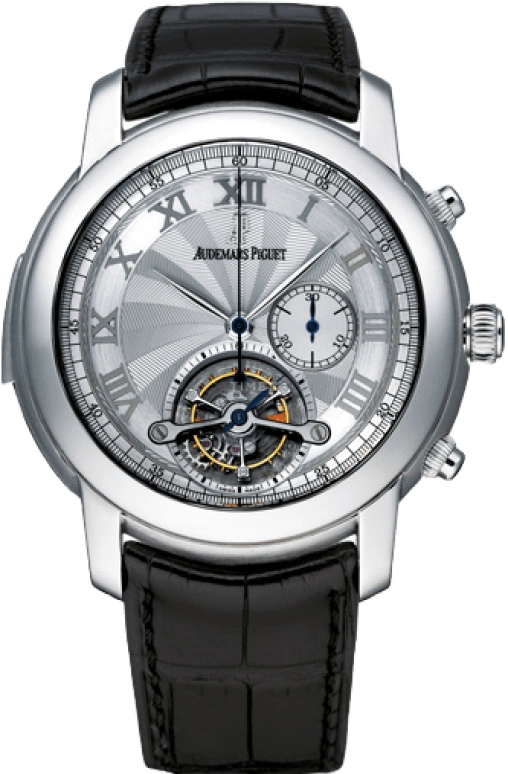 Audemars Piguet,Jules Audemars 43mm,43mm,Platinum,Silver,Handwound,Chronograph,Tourbillon,Minute Repeater,26050PT,26050PT.OO.D002CR.01