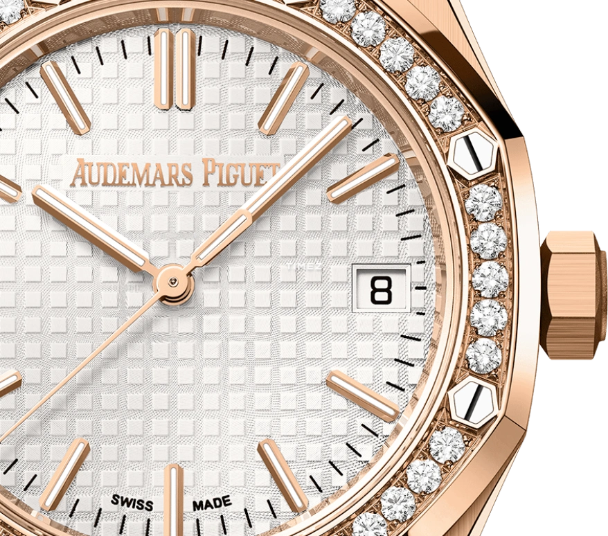 Audemars Piguet,Royal Oak 37mm,37mm,Rose Gold,Silver,White,Silver White,Automatic,Day,60hours,15551OR,15551OR.ZZ.1356OR.04