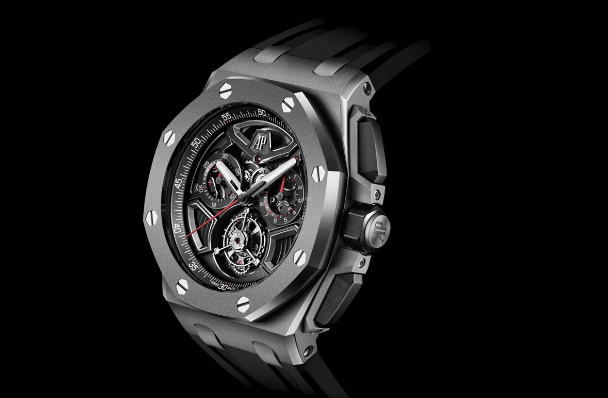 Audemars Piguet,Royal Oak Offshore 43mm,43mm,Titanium,Skeleton,Automatic,Chronograph,Tourbillon,26622TI,26622TI.GG.D002CA.01