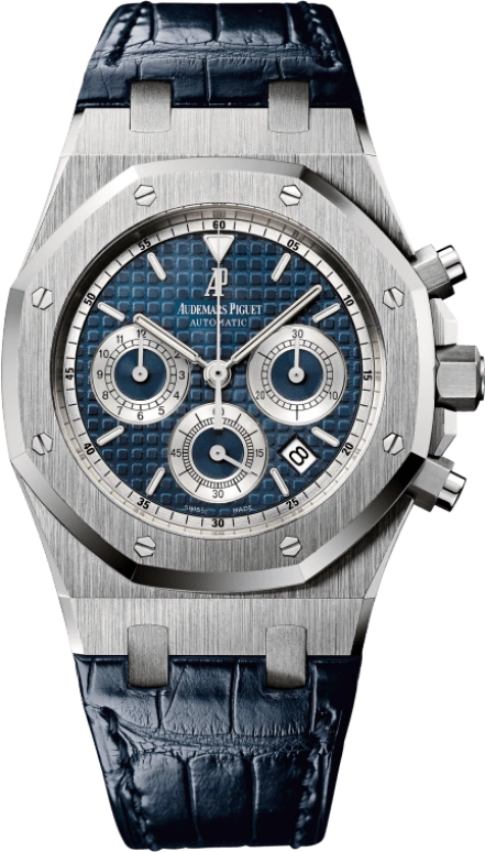 Audemars Piguet,Royal Oak 39mm,39mm,White Gold,Blue,Automatic,Chronograph,Day,26022BC,26022BC.OO.D028CR.01