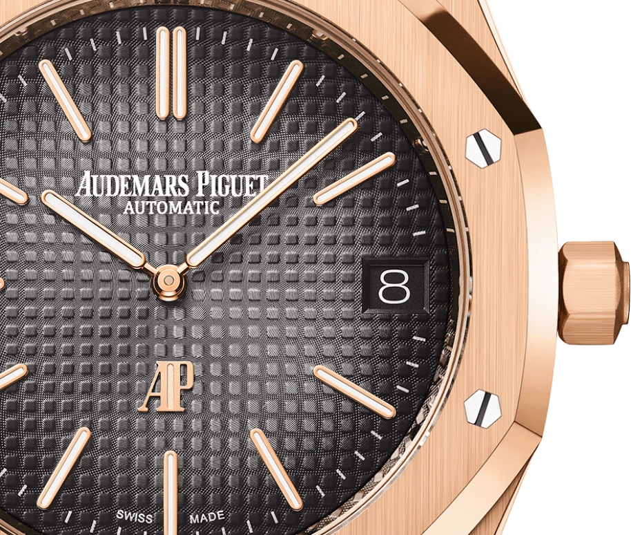 Audemars Piguet,Royal Oak 39mm,39mm,Pink Gold,Grey,Automatic,Day,55hours,16202OR,16202OR.OO.1240OR.01 50th