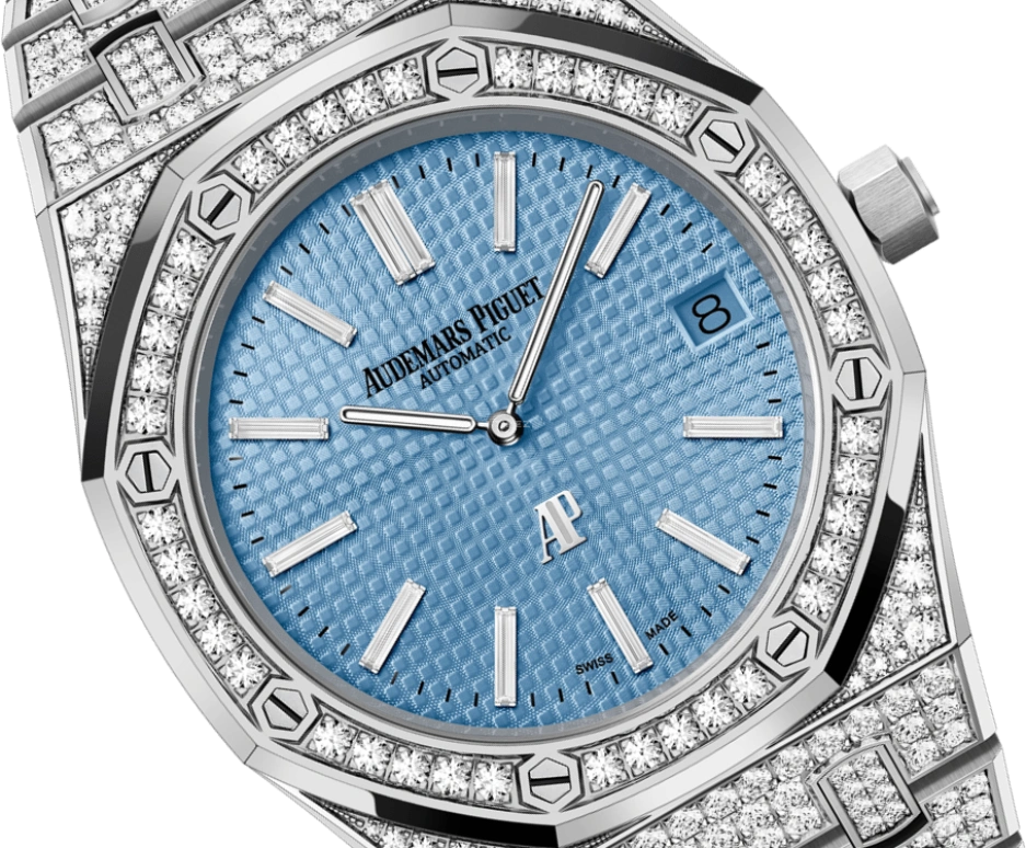 Audemars Piguet,Royal Oak 39mm,39mm,White Gold,Blue,Automatic,Day,40hours,15202BC,15202BC.ZZ.1241BC.02