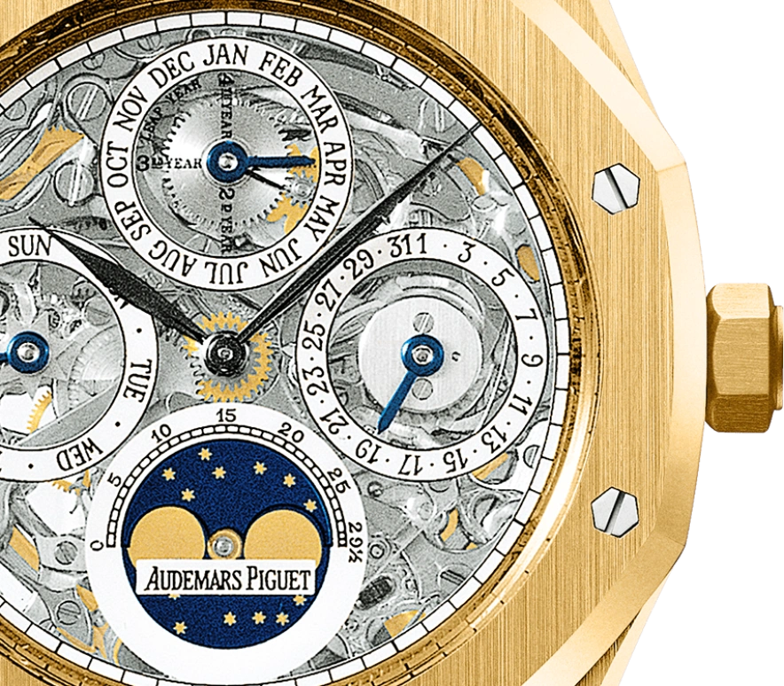 Audemars Piguet,Royal Oak 39mm,39mm,Yellow Gold,See-through,Automatic,Moonphase,Perpetual Calendar,Leap Year,Month,40hours,In-house Caliber,25829BA,25829BA.OO.0944BA.01