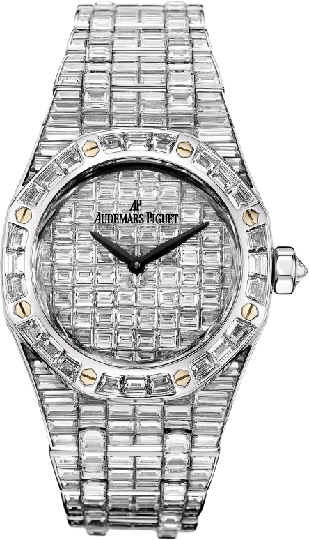 Audemars Piguet,Royal Oak 33mm,33mm,White Gold,Silver,Quartz,In-house Caliber,Sapphire,67606BC,67606BC.ZZ.9179BC.01