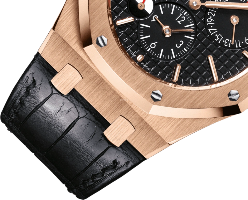 Audemars Piguet,Royal Oak 39mm,39mm,Rose Gold,Black,Automatic,Day,Power Reserve Indicator,Dule Time,26120OR,26120OR.OO.D002CR.01