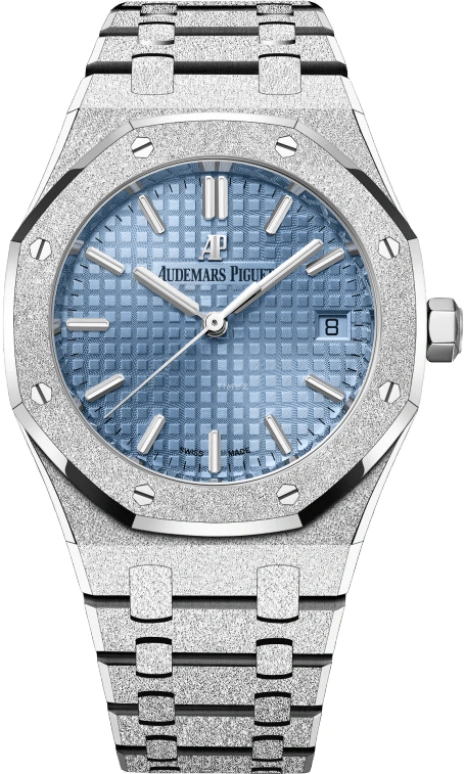 Audemars Piguet,Royal Oak 34mm,34mm,White Gold,Blue,Automatic,Day,50hours,77353BC,77353BC.GG.1263BC.01