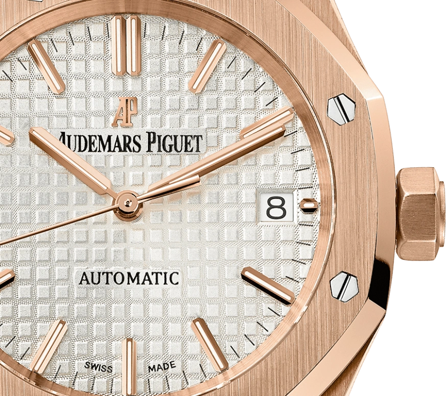 Audemars Piguet,Royal Oak 37mm,37mm,Pink Gold,Silver,White,Silver White,Automatic,Day,60hours,15450OR,15450OR.OO.D088CR.01