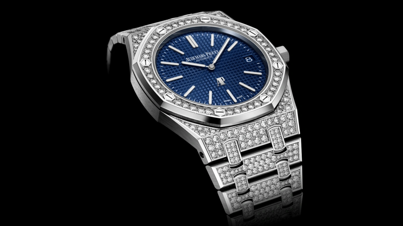 Audemars Piguet,Royal Oak 39mm,39mm,White Gold,Blue,Automatic,Day,55hours,16202BC,16202BC.ZZ.1241BC.02