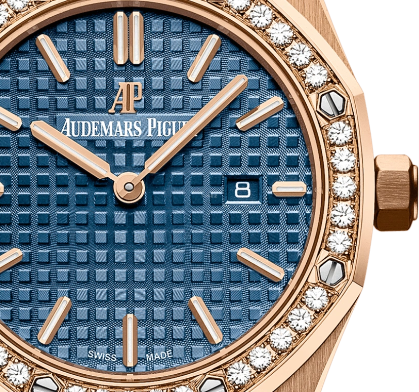 Audemars Piguet,Royal Oak 33mm,33mm,Pink Gold,Blue,Quartz,Day,In-house Caliber,67651OR,67651OR.ZZ.1261OR.02