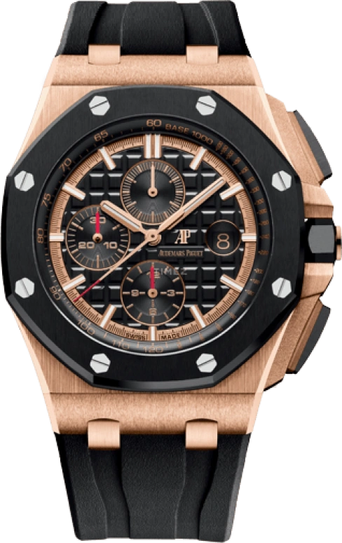 Audemars Piguet,Royal Oak Offshore 44mm,44mm,Pink Gold,Ceramic,Black,Automatic,Chronograph,Day,26401RO,26401RO.OO.A002CA.02