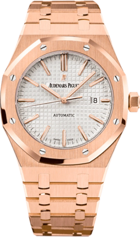 Audemars Piguet,Royal Oak 41mm,41mm,Pink Gold,Silver,White,Automatic,Day,60hours,15400OR,15400OR.OO.1220OR.02