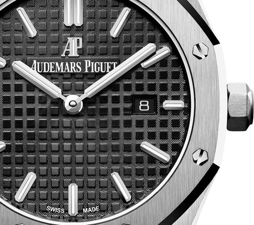 Audemars Piguet,Royal Oak 33mm,33mm,Stainless Steel,Black,Quartz,Day,In-house Caliber,67650ST,67650ST.OO.1261ST.01