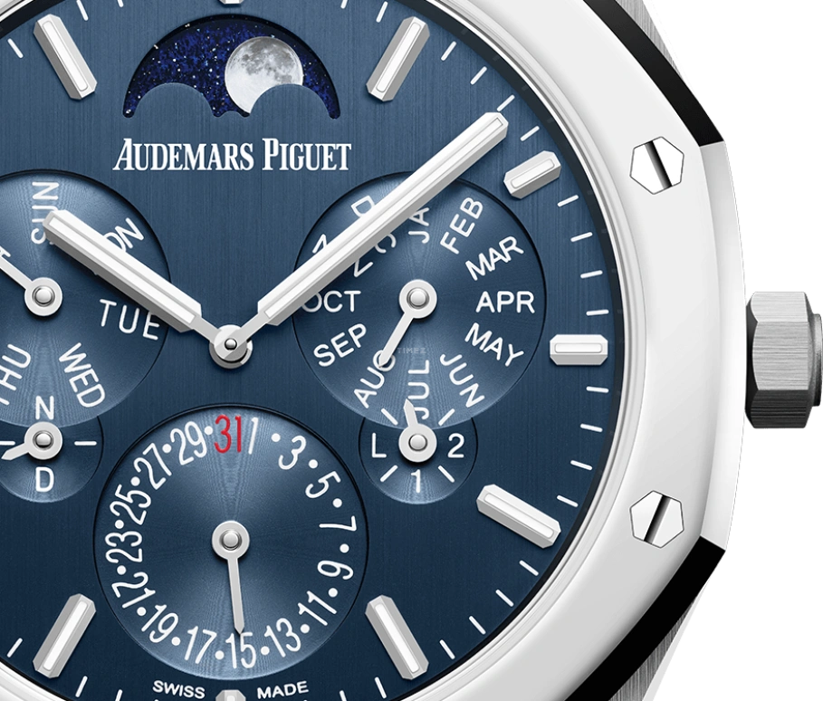 Audemars Piguet,Royal Oak 41mm,41mm,Titanium,Platinum,Blue,Automatic,Moonphase,Perpetual Calendar,Leap Year,Month,40hours,In-house Caliber,26586IP,26586IP.OO.1240IP.01