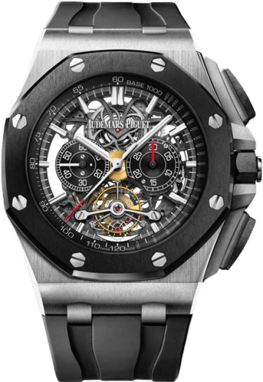 Audemars Piguet,Royal Oak Offshore 44mm,44mm,Titanium,Skeleton,Handwound,Chronograph,Tourbillon,26348IO,26348IO.OO.A002CA.01