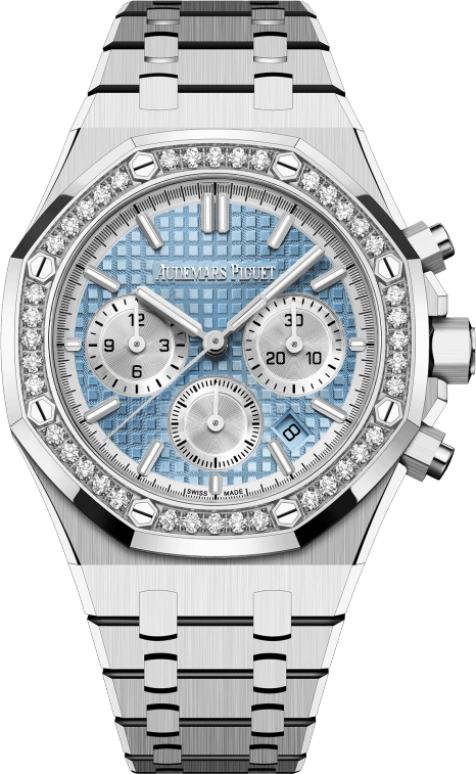 Audemars Piguet,Royal Oak 38mm,38mm,Stainless Steel,Blue,Automatic,Chronograph,Day,26715ST,26715ST.ZZ.1356ST.01