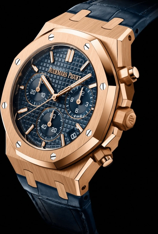 Audemars Piguet,Royal Oak 41mm,41mm,Rose Gold,Blue,Automatic,Chronograph,Day,Flyback,26240OR,26240OR.OO.D315CR.02