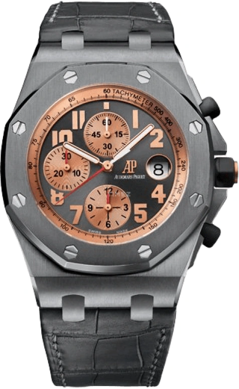 Audemars Piguet,Royal Oak Offshore 42mm,42mm,Titanium,Rose Gold,Grey,Automatic,Chronograph,Day,26179IR,26179IR.OO.A005CR.01