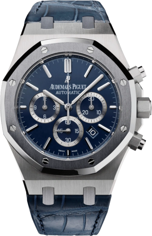 Audemars Piguet,Royal Oak 41mm,41mm,Platinum,Blue,Automatic,Chronograph,Day,26325PL,26325PL.OO.D310CR.01