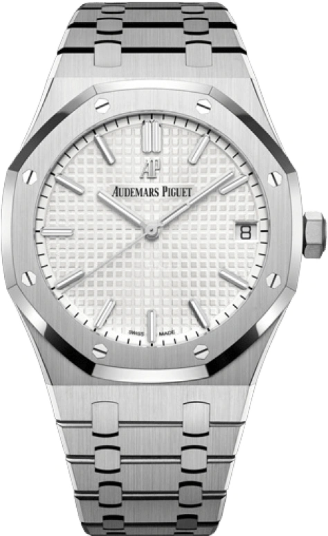 Audemars Piguet,Royal Oak 41mm,41mm,Stainless Steel,Silver,White,Automatic,Day,70hours,15500ST,15500ST.OO.1220ST.04