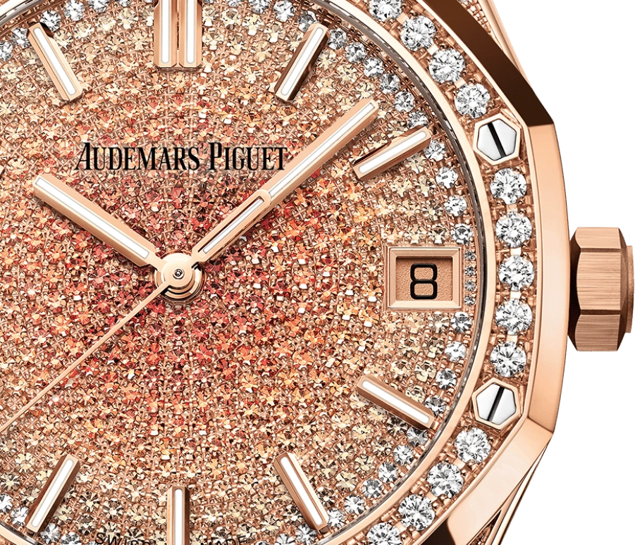 Audemars Piguet,Royal Oak 41mm,41mm,Pink Gold,Orange,Automatic,Day,70hours,15502OR,15502OR.ZZ.1222OR.01