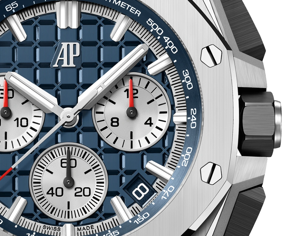 Audemars Piguet,Royal Oak Offshore 43mm,43mm,Titanium,Blue,Automatic,Chronograph,Day,Flyback,26420TI,26420TI.OO.A027CA.01