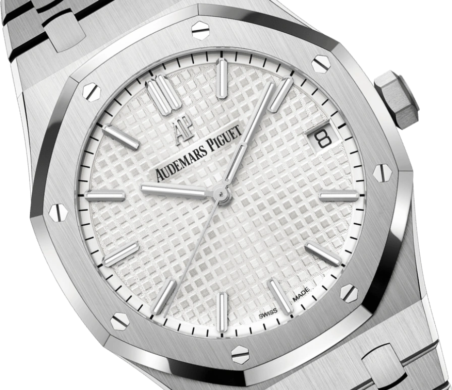 Audemars Piguet,Royal Oak 41mm,41mm,Stainless Steel,Silver,White,Automatic,Day,70hours,15500ST,15500ST.OO.1220ST.04