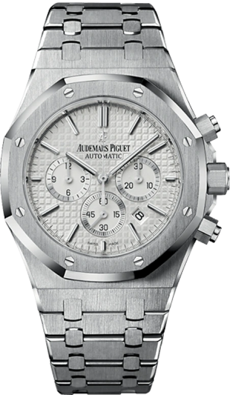 Audemars Piguet,Royal Oak 41mm,41mm,Stainless Steel,Silver,White,Automatic,Chronograph,Day,26320ST,26320ST.OO.1220ST.02