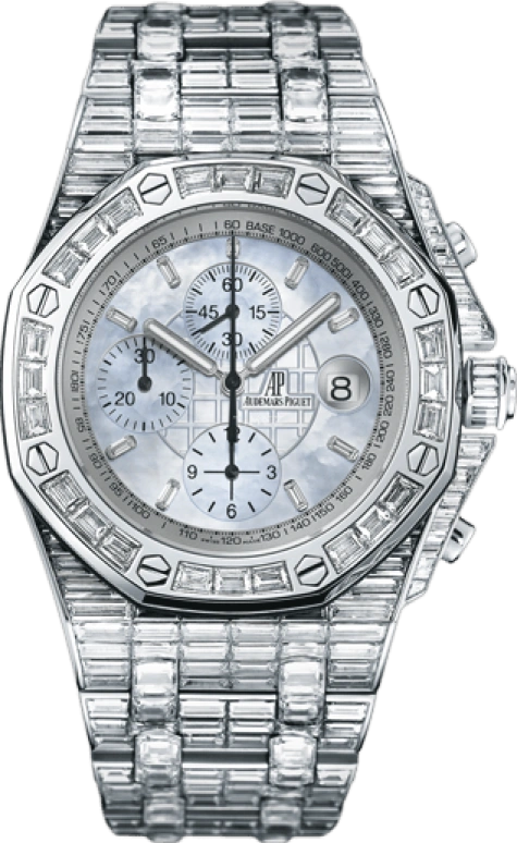 Audemars Piguet,Royal Oak Offshore 42mm,42mm,White Gold,White,Silver,Automatic,Chronograph,Day,26174BC,26174BC.ZZ.8042BC.01