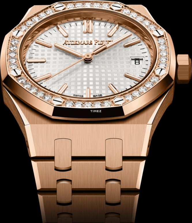Audemars Piguet,Royal Oak 37mm,37mm,Rose Gold,Silver,White,Silver White,Automatic,Day,60hours,15551OR,15551OR.ZZ.1356OR.04