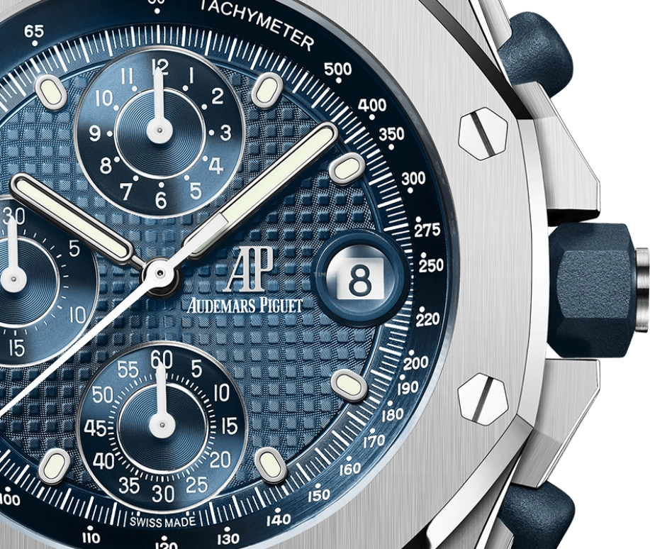 Audemars Piguet,Royal Oak Offshore 42mm,42mm,Stainless Steel,Blue,Automatic,Chronograph,Day,26238ST,26238ST.OO.2000ST.01