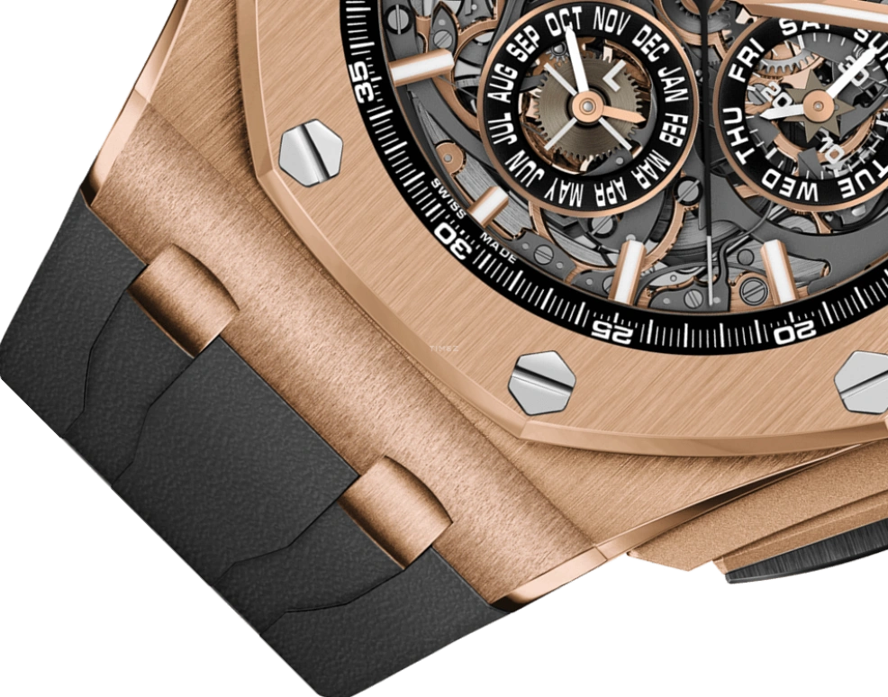 Audemars Piguet,Royal Oak Offshore 44mm,44mm,Pink Gold,Skeleton,Grey,Automatic,Chronograph,Moonphase,Perpetual Calendar,Month,45hours,In-house Caliber,26571OR,26571OR.OO.A002CA.01