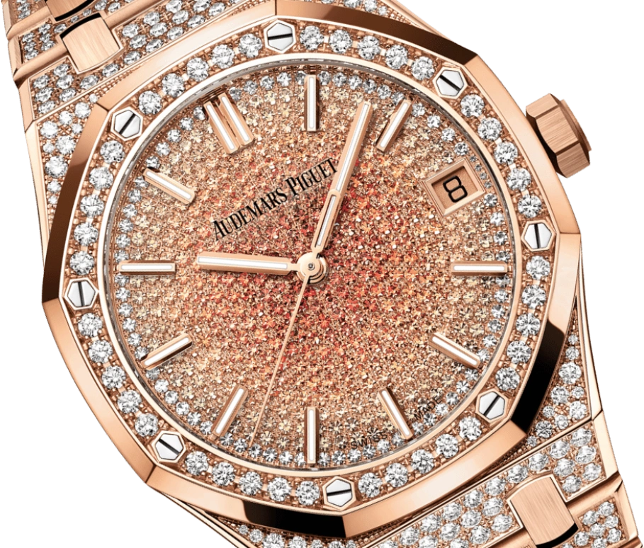 Audemars Piguet,Royal Oak 41mm,41mm,Pink Gold,Orange,Automatic,Day,70hours,15502OR,15502OR.ZZ.1222OR.01