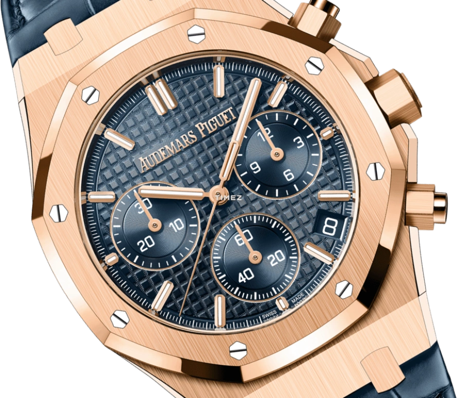 Audemars Piguet,Royal Oak 41mm,41mm,Rose Gold,Blue,Automatic,Chronograph,Day,Flyback,26240OR,26240OR.OO.D315CR.02