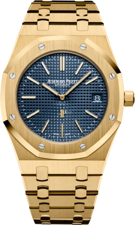 Audemars Piguet,Royal Oak 39mm,39mm,Yellow Gold,Blue,Automatic,Day,40hours,15202BA,15202BA.OO.1240BA.01