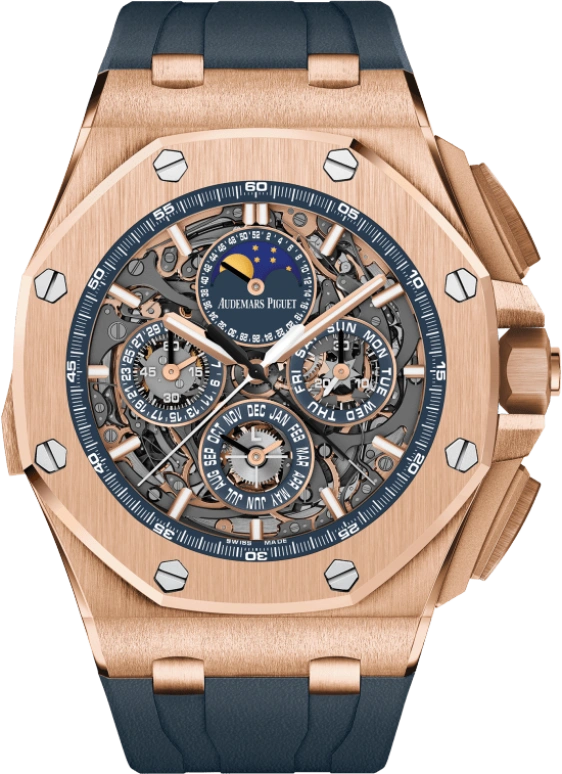 Audemars Piguet,Royal Oak Offshore 44mm,44mm,Pink Gold,Skeleton,Automatic,Chronograph,Moonphase,Perpetual Calendar,Month,45hours,In-house Caliber,26571OR,26571OR.OO.A027CA.01.99