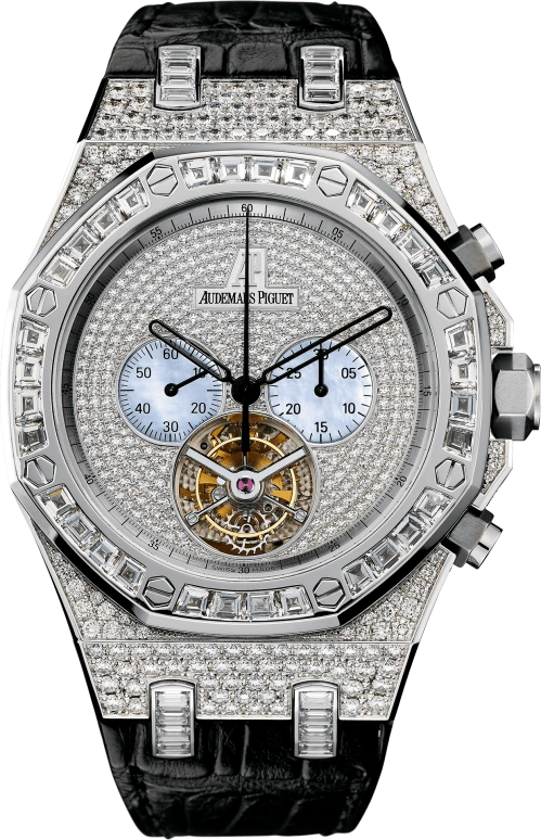 Audemars Piguet,Royal Oak 44mm,44mm,White Gold,Silver White,Handwound,Chronograph,Tourbillon,26116BC,26116BC.ZZ.D002CR.01