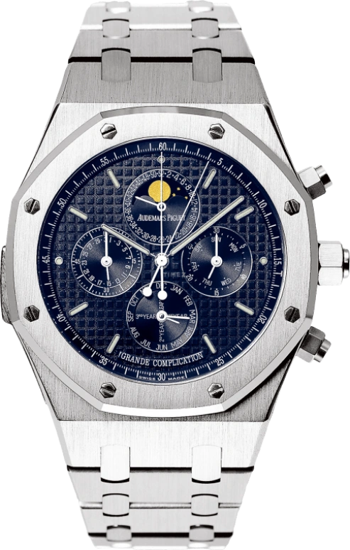 Audemars Piguet,Royal Oak 44mm,44mm,White Gold,Blue,Automatic,Chronograph,Moonphase,Perpetual Calendar,Month,45hours,In-house Caliber,25865BC,25865BC.OO.1105BC.01