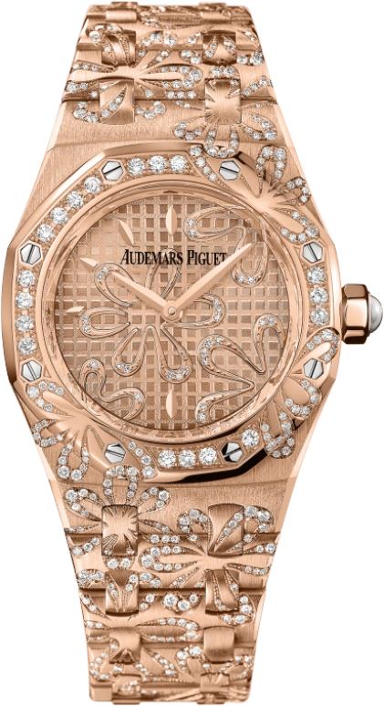 Audemars Piguet,Royal Oak 33mm,33mm,Pink Gold,Rose Gold,Quartz,In-house Caliber,Sapphire,67617OR,67617OR.ZZ.1235OR.01