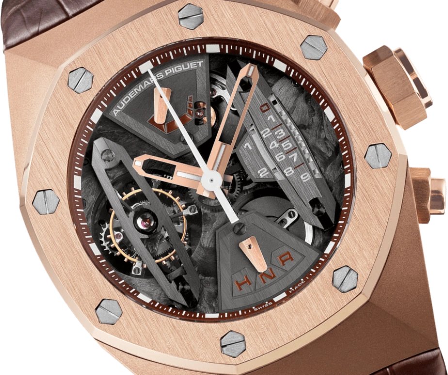 Audemars Piguet,Royal Oak Concept 44mm,44mm,Rose Gold,Skeleton,Black,Handwound,Chronograph,Power Reserve Indicator,Tourbillon,Function Selector,237hours,In-house Caliber,26223OR,26223OR.OO.D099CR.01