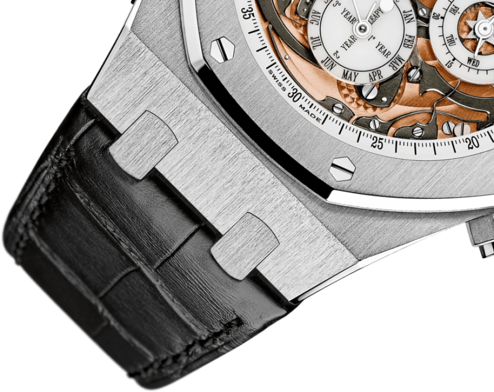 Audemars Piguet,Royal Oak 44mm,44mm,White Gold,Skeleton,Automatic,Chronograph,Moonphase,Perpetual Calendar,Month,45hours,In-house Caliber,26552BC,26552BC.OO.D002CR.01