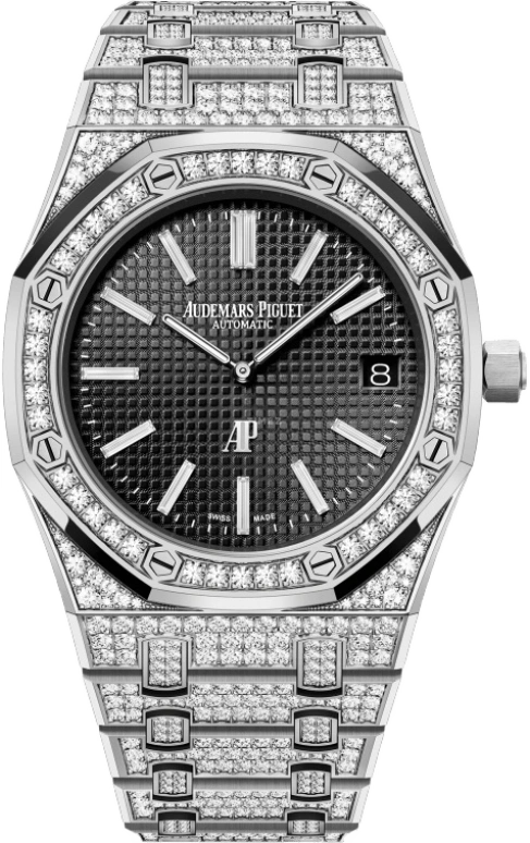 Audemars Piguet,Royal Oak 39mm,39mm,White Gold,Black,Automatic,Day,40hours,15202BC,15202BC.ZZ.1241BC.03